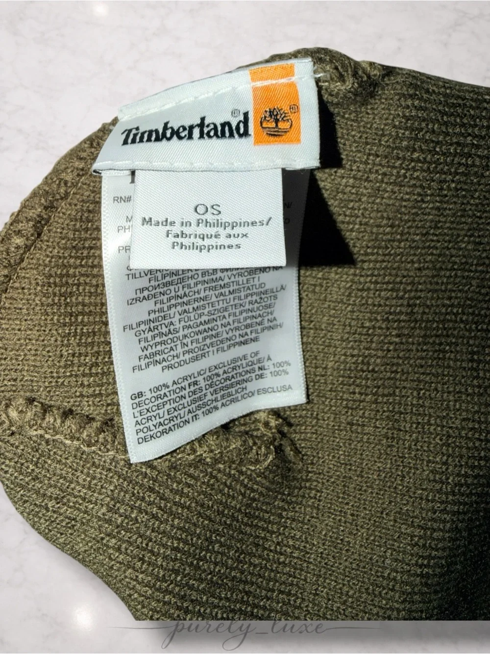 Timberland Olive Green Knit Beanie